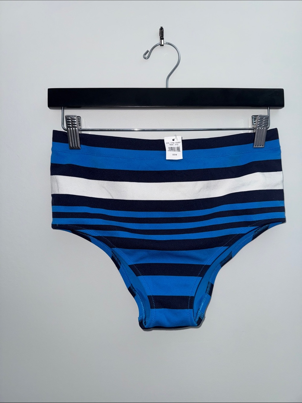 aerie Blue, Navy & White Striped High-Waist Bikini Bottom